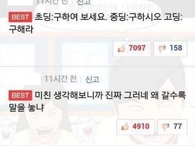 문제집의 반말