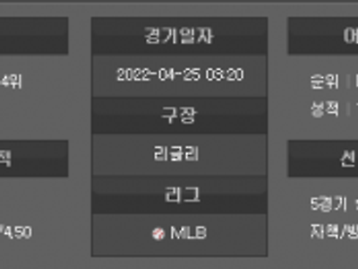 4월25일 MLB 시카고컵스 : 피츠버그