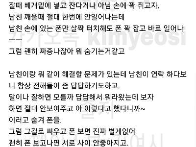 남친이 폰을 숨기는 이유가 궁금한 여시