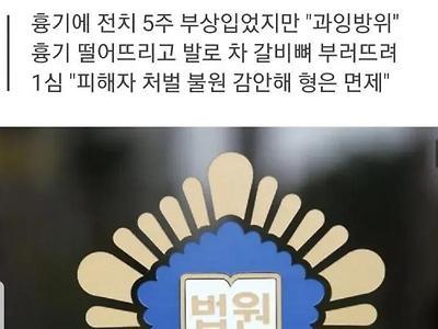 한국법에 정당방위는 무조건 없다고 생각해야 되는이유