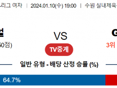 1월 10일 19:00 V-리그 여자 현대건설 vs GS칼텍스 국내배구분석