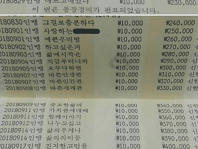 수능 100일전부터 만원씩 통장에 넣어준 엄마