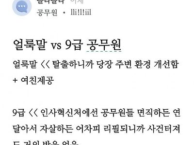 얼룩말 vs 9급 공무원 대결.blind