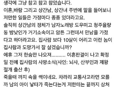 상간남의 아이까지 제 가족입니까