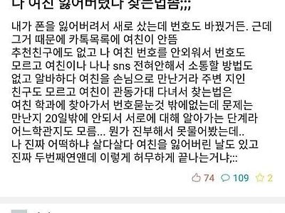 여친 잃어버려 찾는다는 dc인