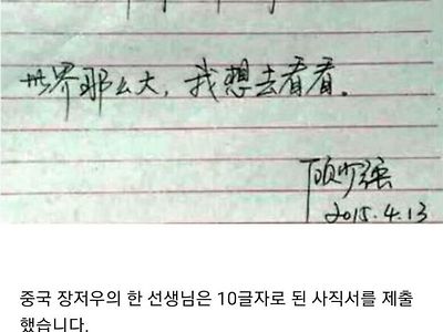 어느 중국인의 단 10글자로 된 사직서