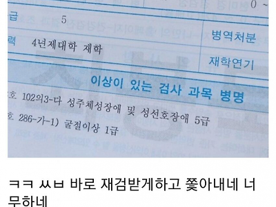 군대에서 ㅅㅅ 하면 면제되네