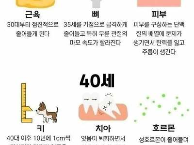 신체 부위별 노화 나이