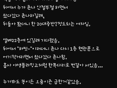 엘리베이터 안에서 똥 싸는거 직관함