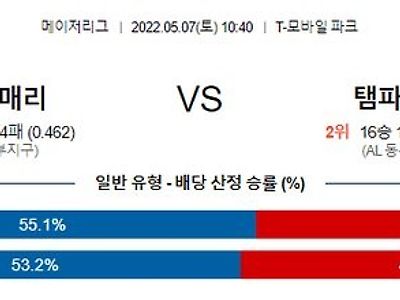 【MLB】 5월7일 시애틀 vs 템파베이