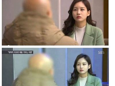 여아나운서의 불안한 시선