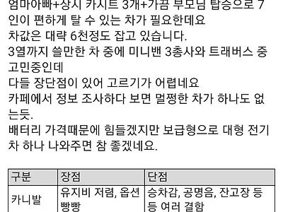 (펌) 다자녀 가구. 카니발 ㅡ 트래버스 ㅡ 시에나 ㅡ 오딧세이