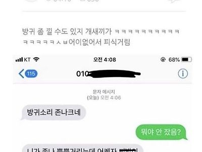 여동생한테 뿡간소음 제대로 당한 오빠