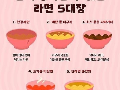 절대 용서가 안된다는 라면 탑 5