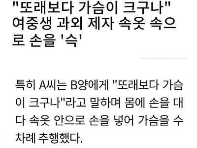 여중생가슴 만진 가정교사