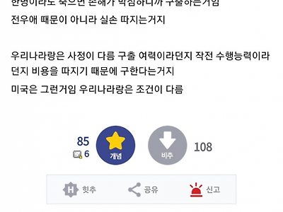 한국 해병대와 미국 해병대 차이를 논의한 디시인