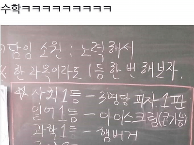 꼴지반도 공부하게 만드는 담임선생님의 시험공약