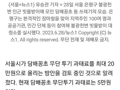 "담배꽁초 버리면 과태료 20만원"…서울시 최대 4배 인상 검토