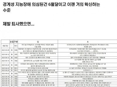 신입 관찰일기 작성한 직원