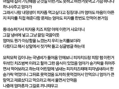어느 디시인의 어릴 때 엄마가 피자 처음 해준 기억
