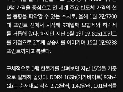 반도체 업황 기지개 켜나···D램 가격 지표 올해 첫 V자 반등