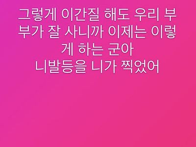 황철순 와이프 인스타그램 스토리