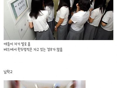 여학교 남학교 보건쌤 차이