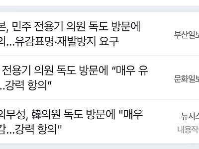 일본: 우리나라 의원이 독도 방문에 큰 항의