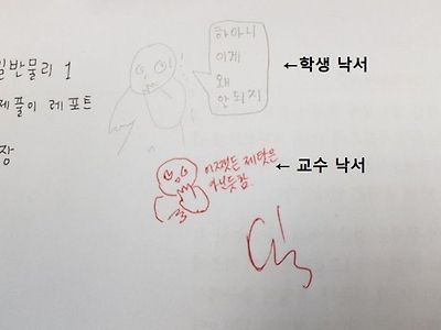 학생과 교수의 낙서 차이