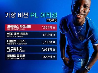 이쯤에서 다시 보는 역대 pl 이적료 순위 TOP 5