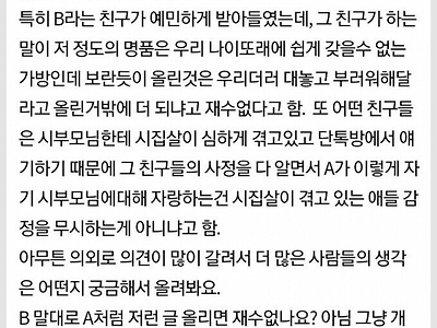 SNS에서 명품자랑 했다가 싸움난 친구들.JPG