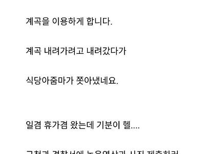 철조망 친 어느 계곡 식당