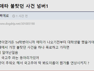 국민대 애타 불탓던 사건 넘버1