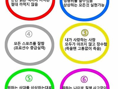 이중에 원하는 초능력 딱 1개만 고를수 있다면?