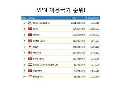 VPN 이용 국가 순위