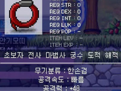 예전 메이플 헤네시스 일진들 필수템 ㄷㄷ