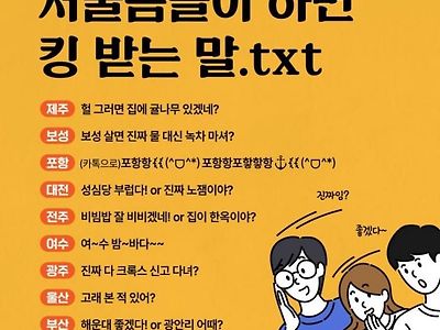 서울놈이 하면 킹받는 말