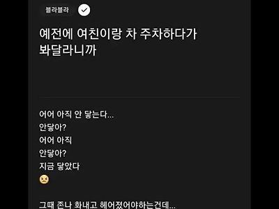 (펌)여친한테 주차 봐달라고 함