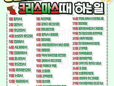 생일로 보는 크리스마스 때 하는 일