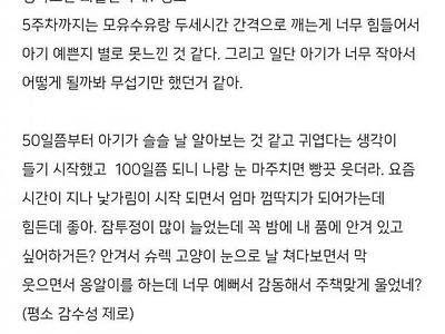 애기 싫어했는데 결국 낳았다