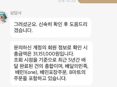 본인 지난 5년간 배민 총 이용금액 ㅁㅌㅊ?