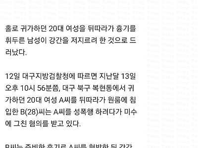 홀로 귀가女 집 침입한 男, 강간이 목적…범행 말린 지인 의식 불명