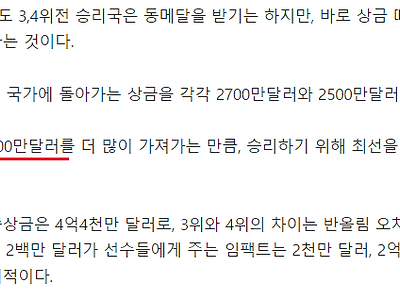??? 3.4위 전은 피파가 돈 때문에 억지로 하는 멍청한 게임