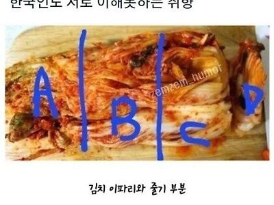 김치 부위 호불호