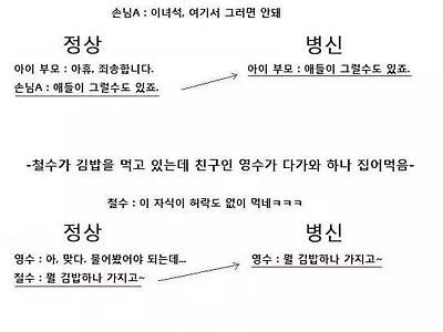 싱글벙글 적중률 100% 이상한 사람 거르는 법