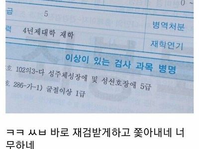 군대에서 면제받은 사람