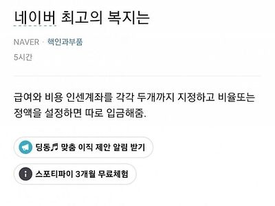 NAVER 최고의 복지