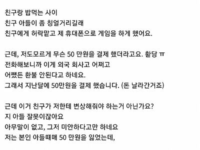 친구아들이 제 휴대폰으로 50만원 결제 ㅠ...jpg