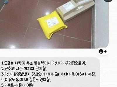 택배 잘못 왔지만 내 잘못