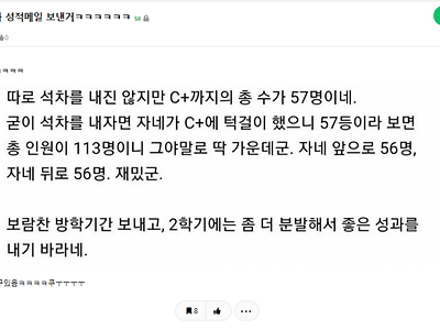 성적문의에 대한 어떤 교수님의 답장